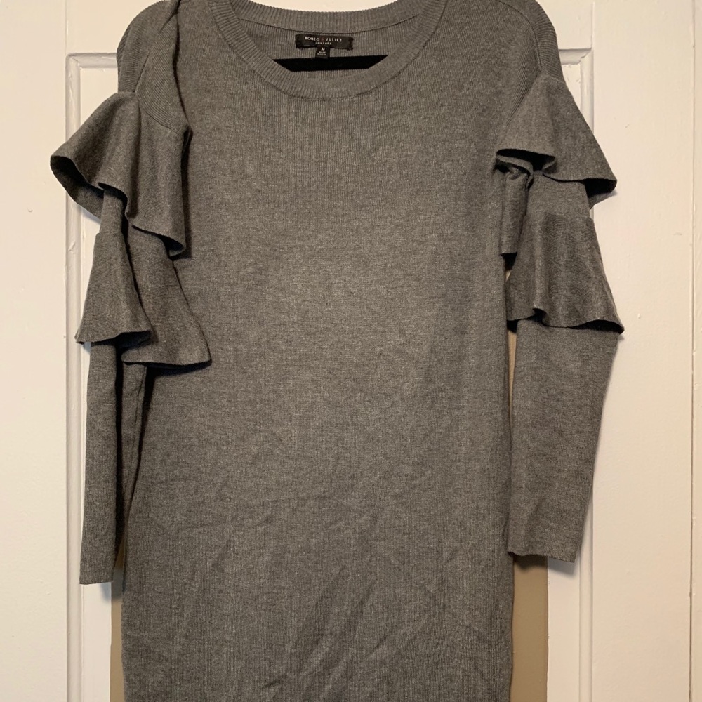 Sweater Dress with Ruffles